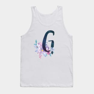 Floral Monogram G Pretty Lilac Bouquet Tank Top